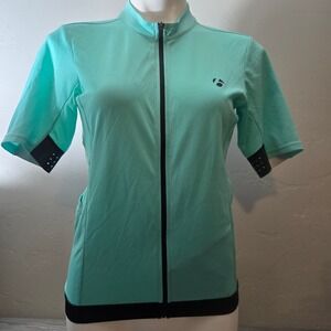 Bontrager Teal Cycling Jersey Size M Fitted Full Zip Mesh Back Athletic Sport